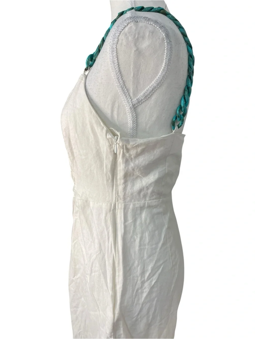 Zara Linen Jumpsuit with Chain White